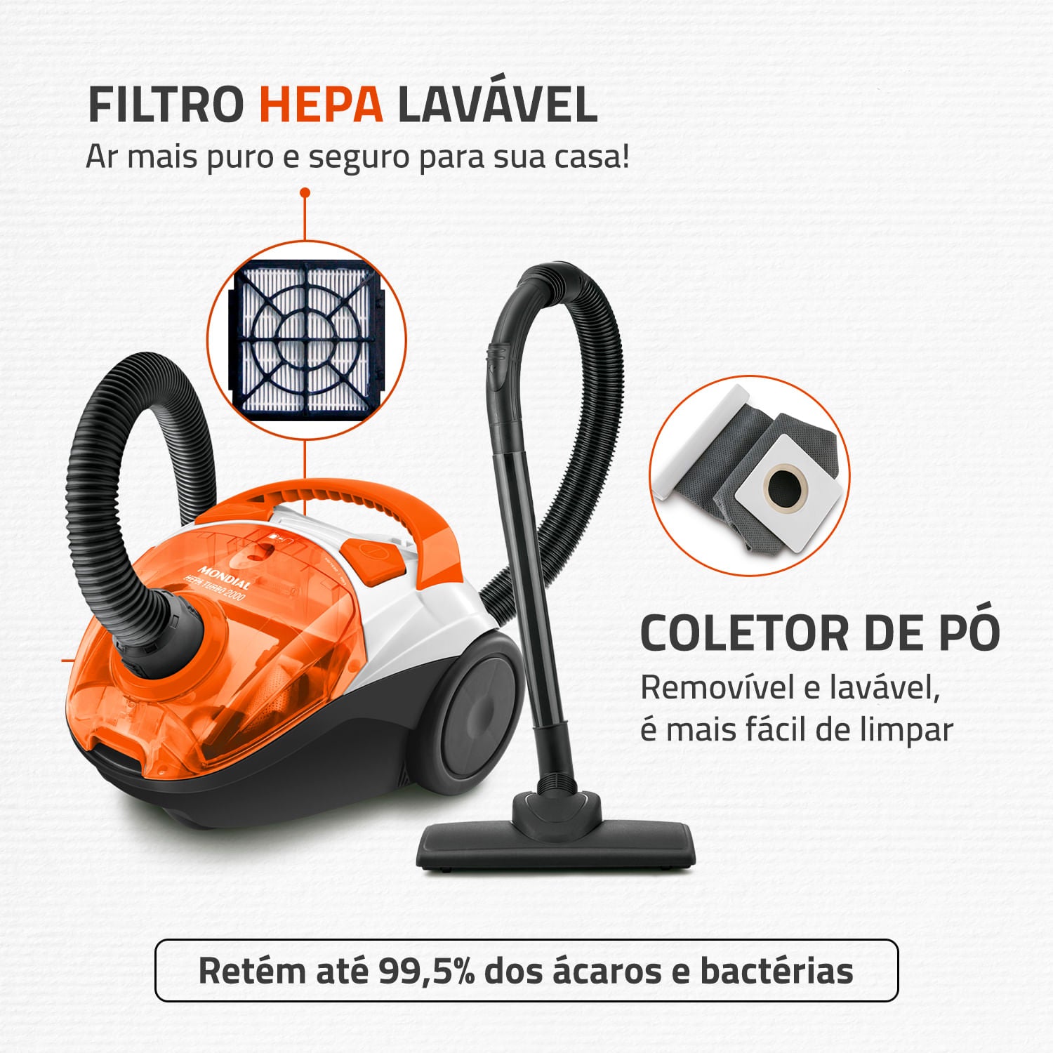 ASPIRADOR DE POLVO HEPA TURBO 2000 AP-15
