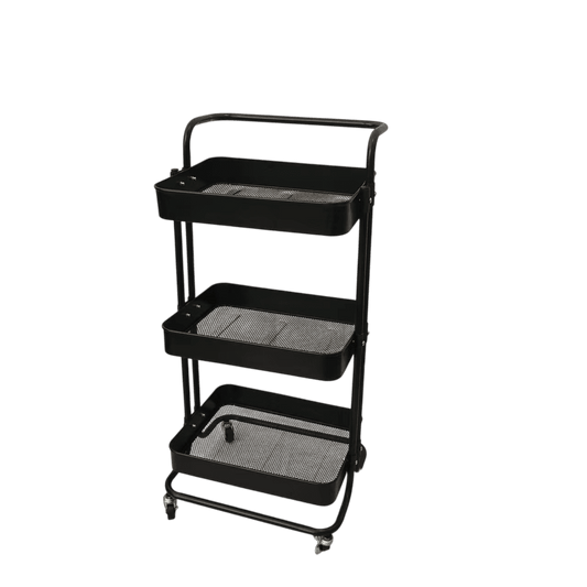 Carrito Organizador de Metal 3 Estantes DMO-017 Negro Decoteam