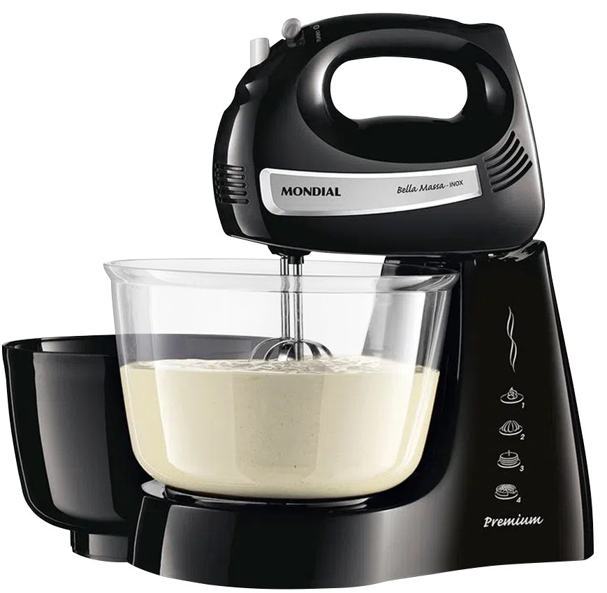 BATIDORA BELLA MASA INOX 500W 4 VELOCIDADES / 2 BOLS B-23-NP