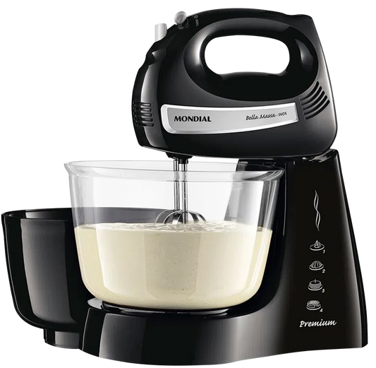 BATIDORA BELLA MASA INOX 500W 4 VELOCIDADES / 2 BOLS B-23-NP