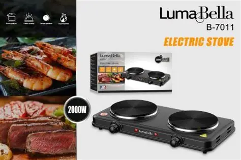 Cocina eléctrica Luma Bella B-7011 de dos hornallas 2000W negra