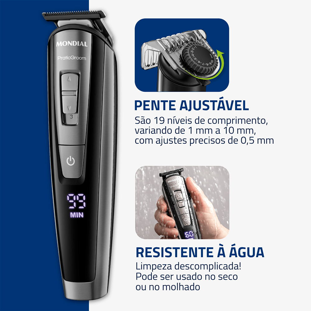 APARADOR DE PELOS PRATIC GROOM - 8 EN 1 BG-09