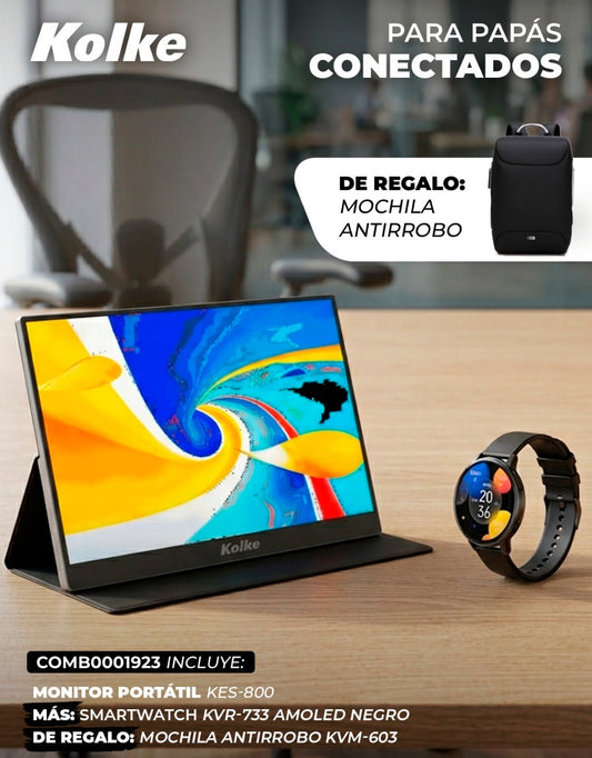 Combo Día del Padre — Smartwatch + Monitor + Mochila