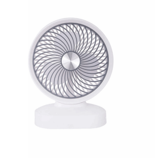 VENTILADOR DE MESA PORTÁTIL A BATERÍA RECARG. BLANCO. 10"