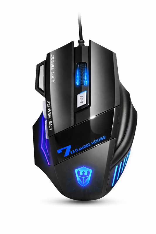 Mouse Gaming Óptico RGB A-89 1600 DPI con 7 Botones Programables