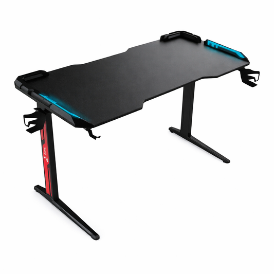 Mesa Gamer GT-601 120x60 cm Negro Fibra de Carbono