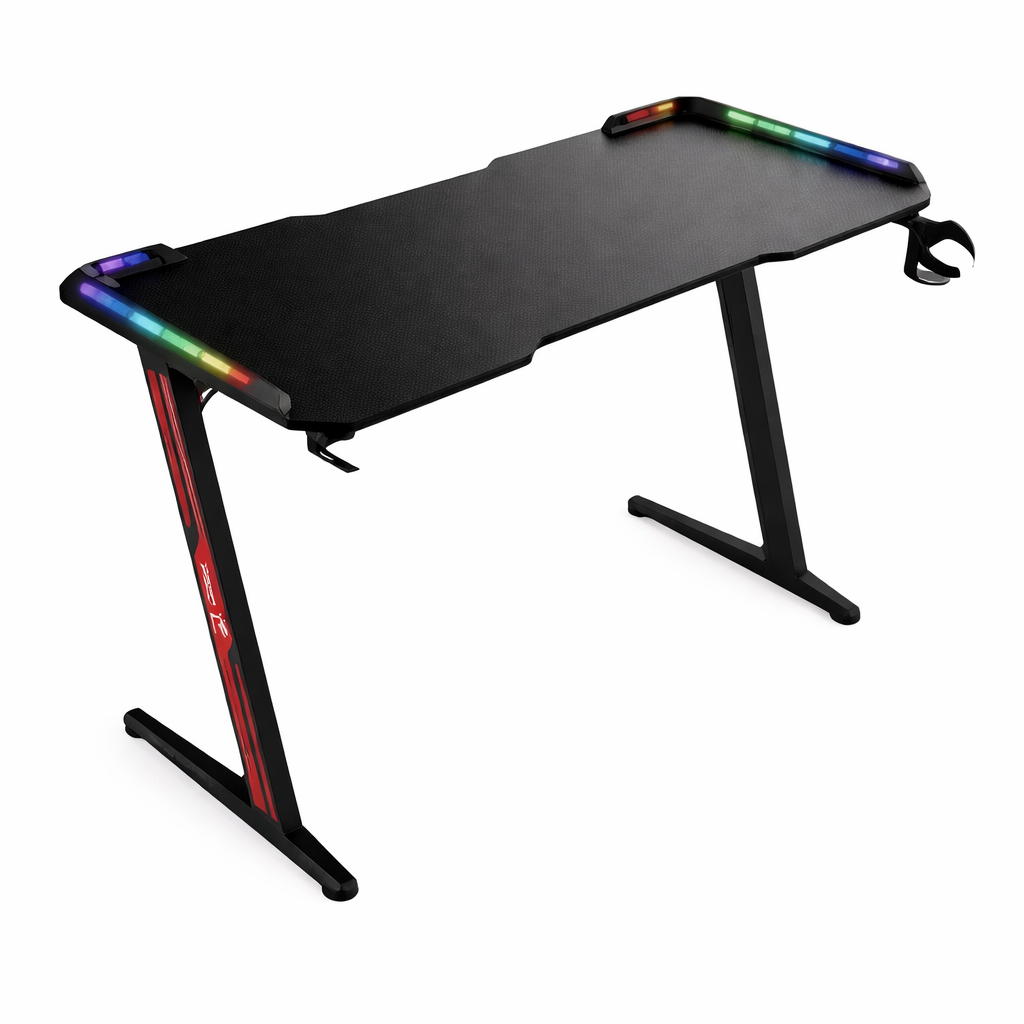 Mesa Gamer GT-602 120x60 cm Negro Fibra de Carbono