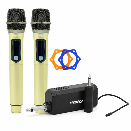 Micrófono Inalámbrico KTV A-MK1202 Doble 40m Amarillo