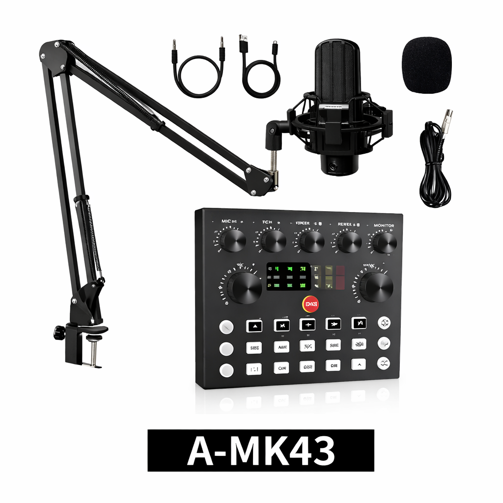 Micrófono Profesional A-MK43 con DSP Dual y 9 Modos de Grabación