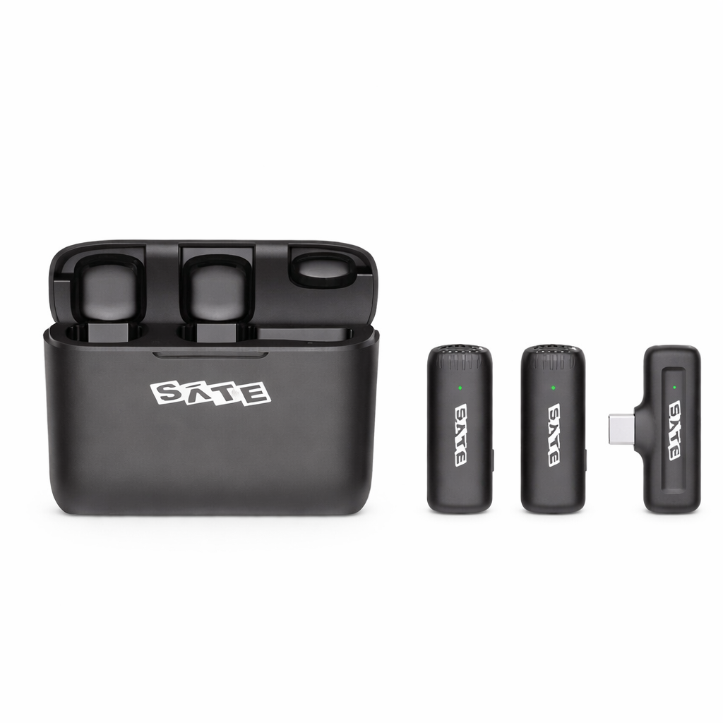 Micrófono Inalámbrico SATE A-MK241 Tipo C Doble con Estuche