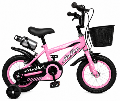Bicicleta Infantil Aro 12" con Doble Freno y Canasto Rosa