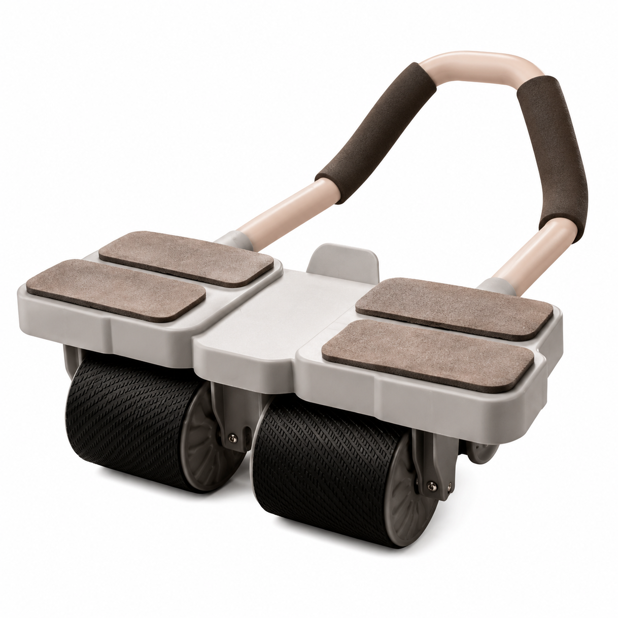 Rueda Abdominal 4 Ruedas con Soporte para Codos Negra