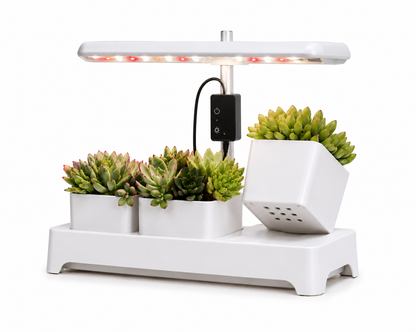 Plantera Smart Z251-4-POT Blanca con Cultivo Hidropónico LED