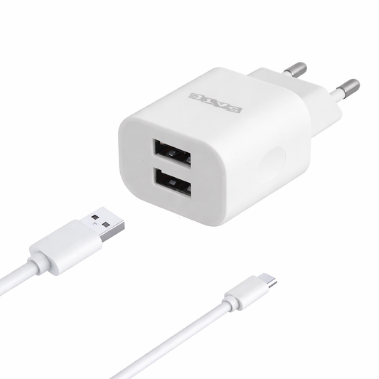 Cargador SATE A-R401 USB-A a Tipo-C Carga Rápida 10W Blanco