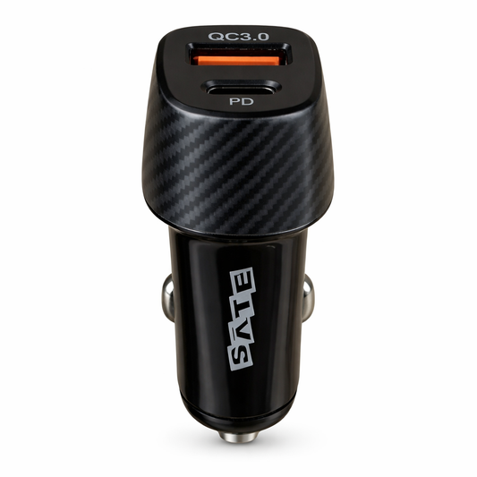 Cargador de Auto SATE A-CC2012 30W USB QC3.0 + Tipo C PD Carga Rápida