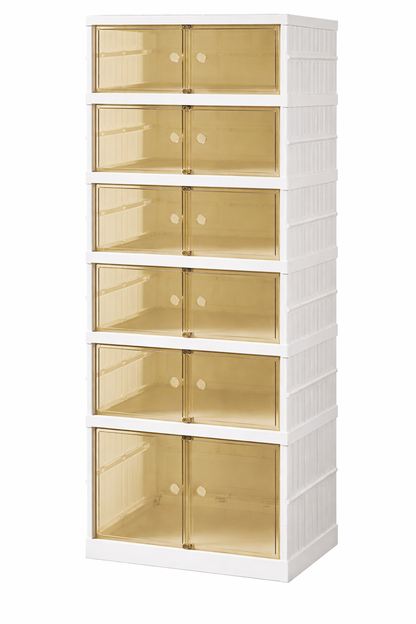 Zapatero Plegable SATE N-20251 Doble Capa 6 Filas Puerta Magnética Transparente