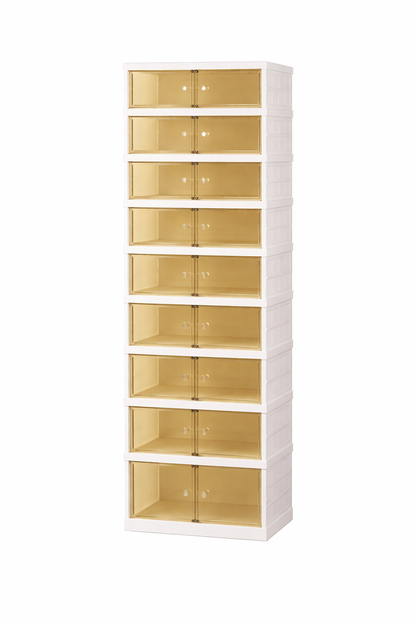 Zapatero Plegable SATE N-20281 9 Niveles con Ruedas Puerta Transparente