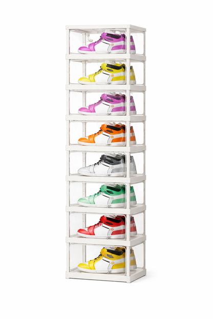 Zapatero Plegable SATE N-601T8 8 Niveles Compacto Transparente