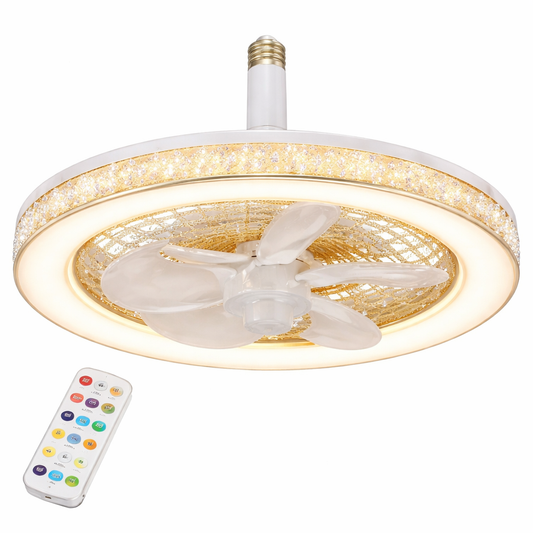 Ventilador con Luz LED A-F2704 30W Porta Foco 32cm