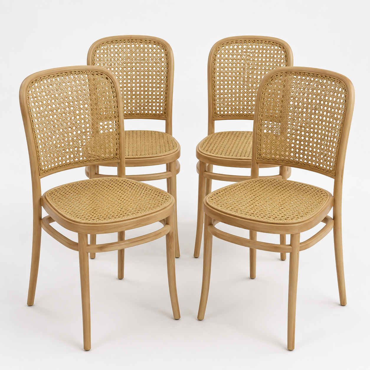 Set de 4 Sillas Angra SA-02 Beige Apilables de Polipropileno