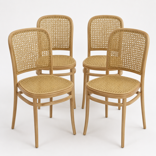 Set de 4 Sillas Angra SA-02 Beige Apilables de Polipropileno