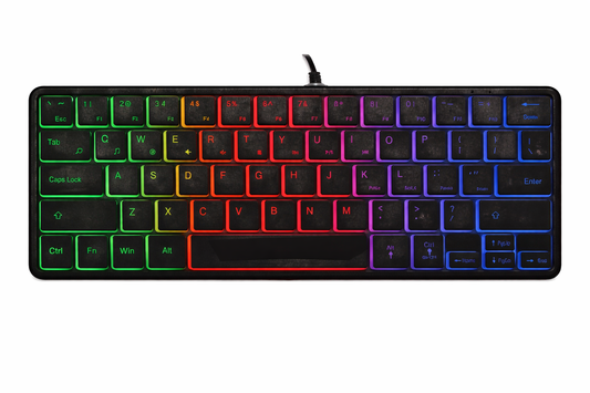 Teclado Mini 64 Teclas Portugués USB AK-871 Retroiluminado