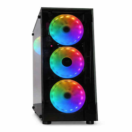Gabinete Gamer ATX 1430K con 4 Coolers RGB78 y Vidrio Templado