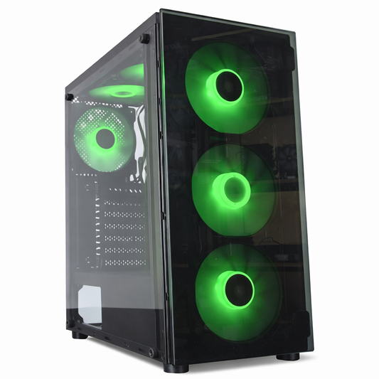 Gabinete Gamer ATX 1600K con 6 Coolers RGB y Vidrio Templado