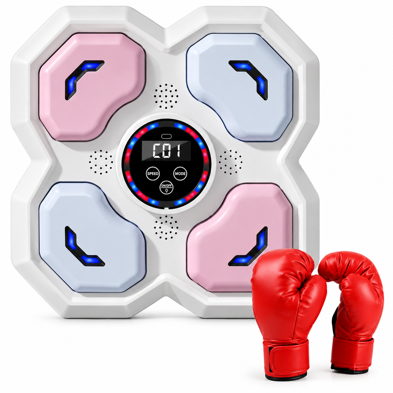 Máquina de Boxeo para Pared Infantil Blanco/Rosa con LED