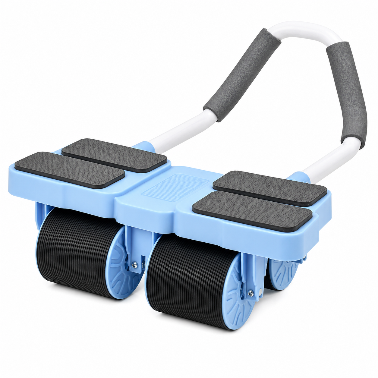 Rueda Abdominal 4 Ruedas con Soporte para Codos Celeste