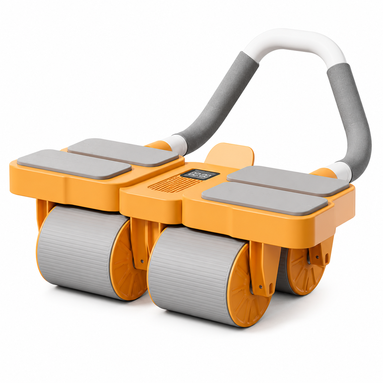 Rueda Abdominal 4 Ruedas con Soporte para Codos Naranja