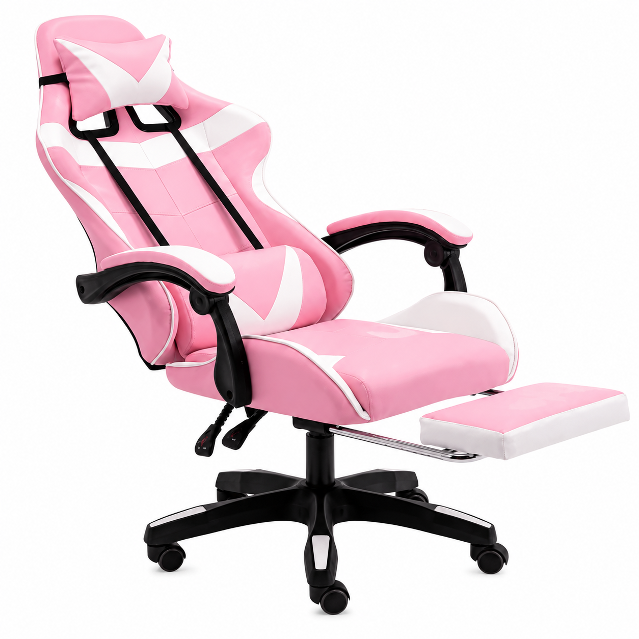 Silla Gamer Xtreme Level con Reposapiés Blanco/Rosa
