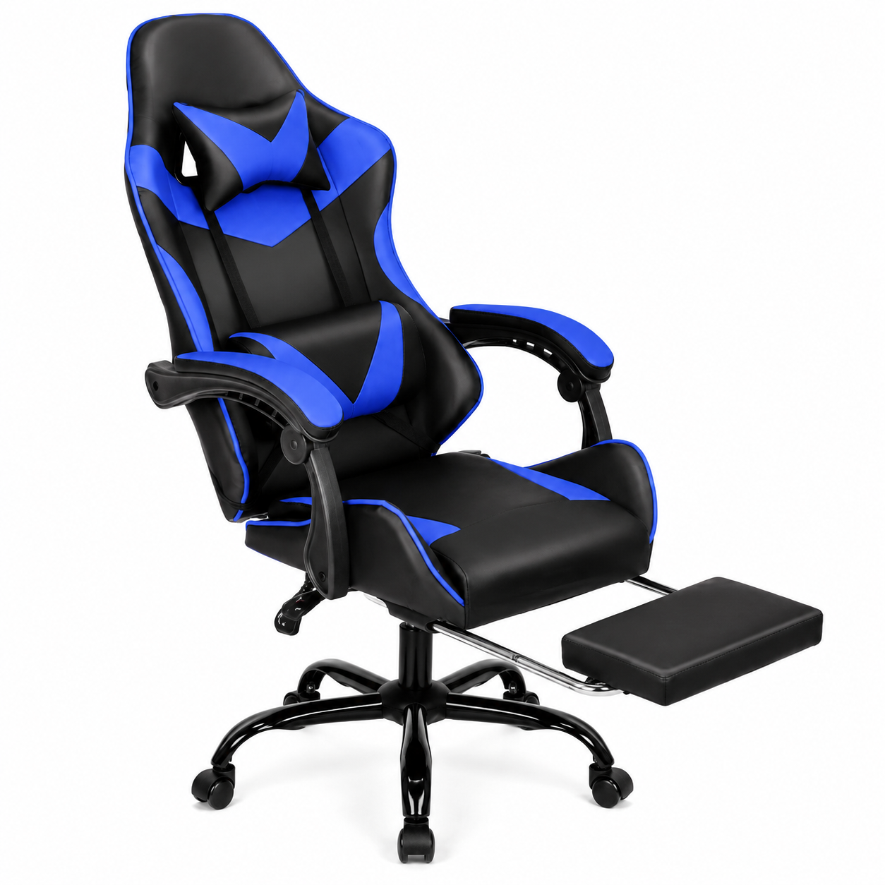 Silla Gamer Xtreme Level con Reposapiés Negro/Azul