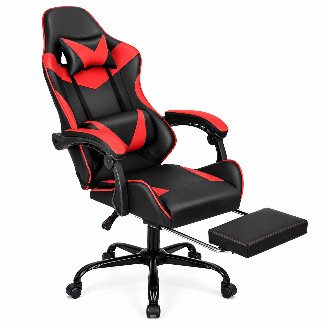 Silla Gamer Xtreme Level con Reposapiés Negro/Rojo