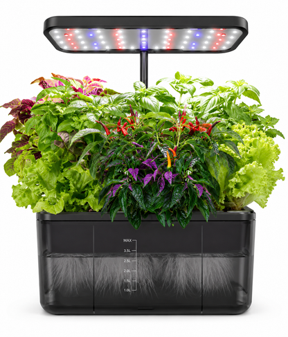 Plantera Smart Z222-1 Negra con Cultivo Hidropónico LED