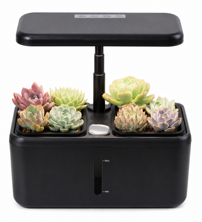 Plantera Smart Z224-1 Negra con Cultivo Hidropónico LED