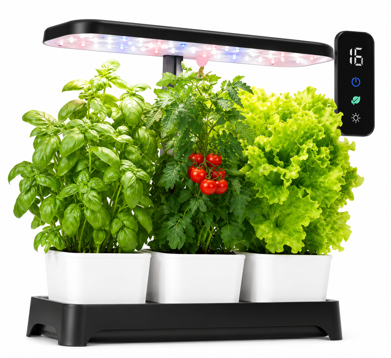 Plantera Smart Z249-1 Negra con Cultivo Hidropónico LED