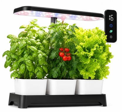 Plantera Smart Z249-1 Negra con Cultivo Hidropónico LED