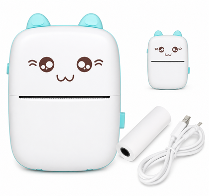 Mini Impresora Térmica A-DV904 – Blanco/Azul