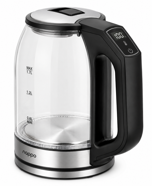 Jarra Eléctrica de Vidrio Nappo NEJ-309 1,6L con Control Digital de Temperatura