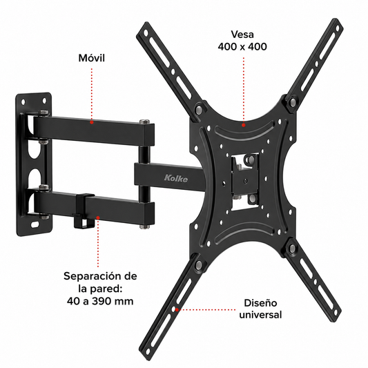 Soporte de TV Móvil Kolke KVS-537 para 17" a 55" hasta 30kg