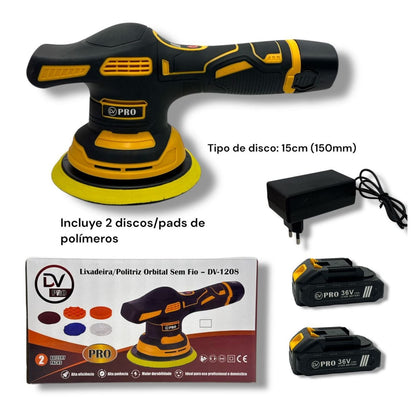 Pulidora Orbital Inalámbrica 18V Brushless DV-1208 con Baterías