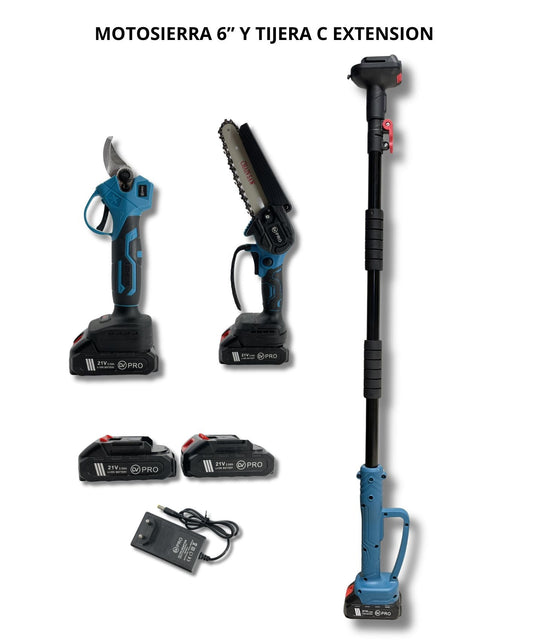 Kit Motosierra 6” y Tijera de Podar Inalámbrica con Extensión 8771-1