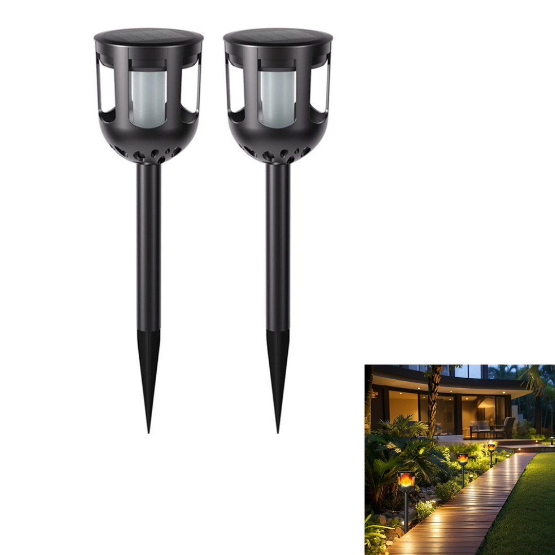 KIT X2 Luminarias Solares con Estaca para Jardín