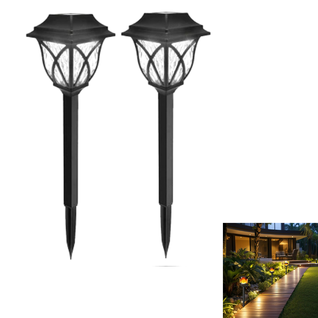 KIT X2 Luminarias Solares con Estaca para Jardín