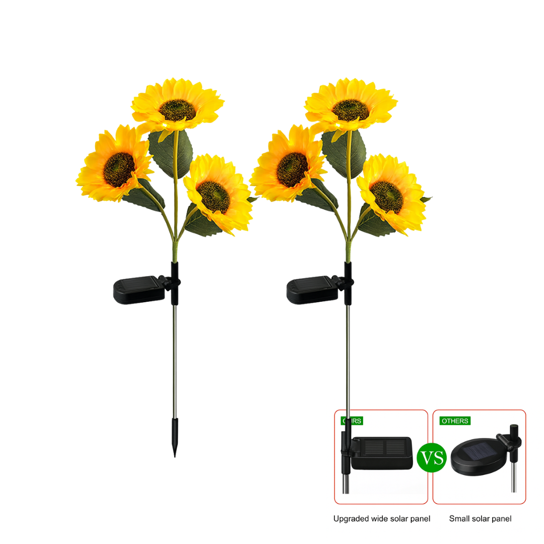 KIT X2 Lámpara Solar Decorativa con Diseño de Flor