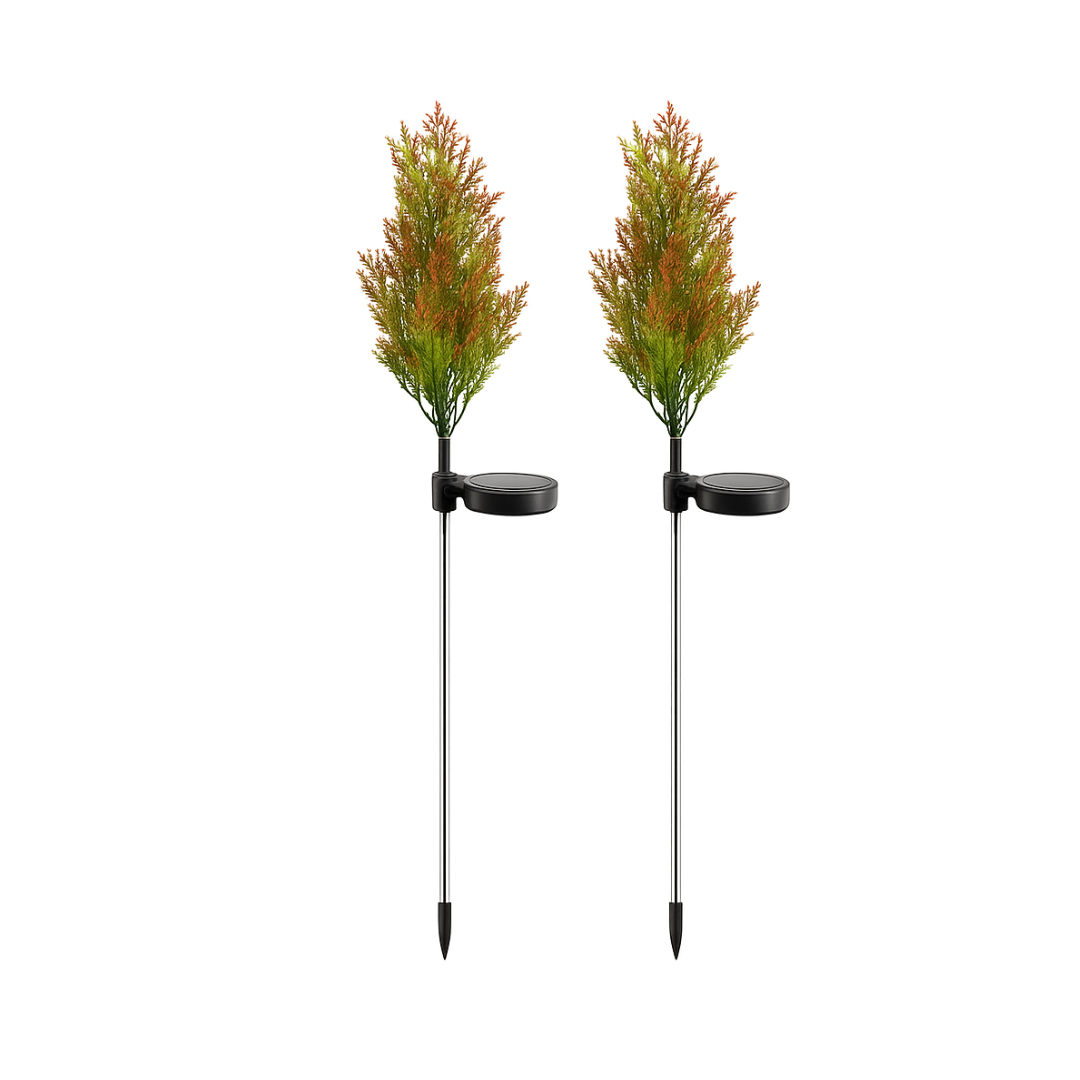 KIT X2 Lámpara Solar Decorativa con Diseño de Flor