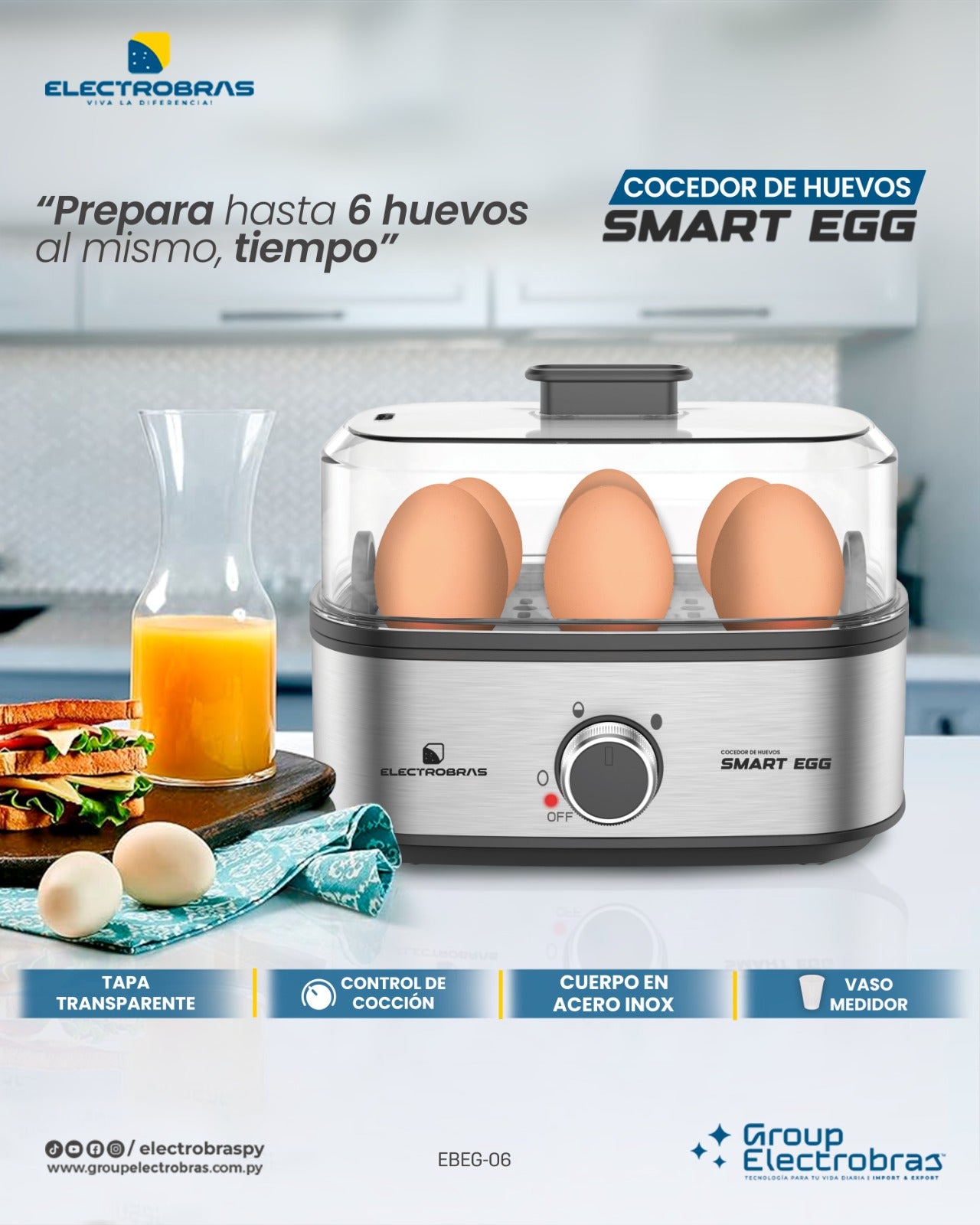 COCEDOR DE HUEVOS - SMART EGG EBEG-06