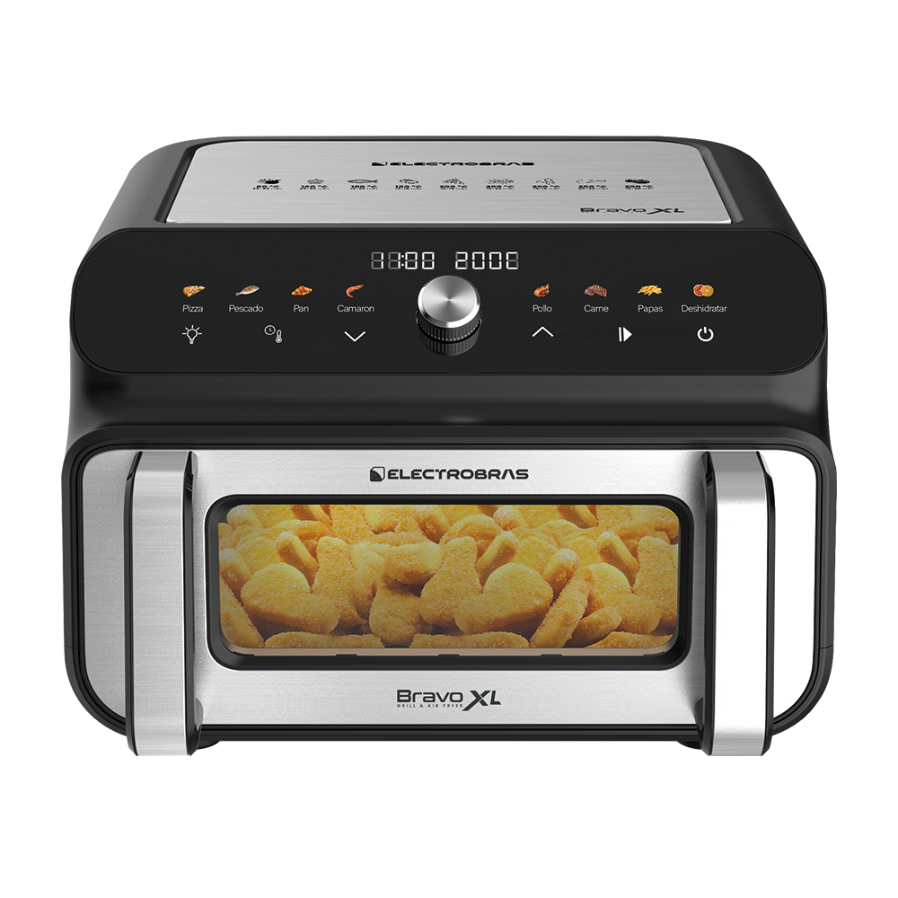 AIR FRYER Y GRILL BRAVO XL - 11L DOBLE RESISTENCIAS DE CALOR PARTE SUPERIOR Y INFERIOR EBGAF-12