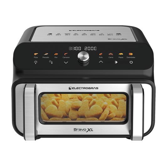 AIR FRYER Y GRILL BRAVO XL - 11L DOBLE RESISTENCIAS DE CALOR PARTE SUPERIOR Y INFERIOR EBGAF-12